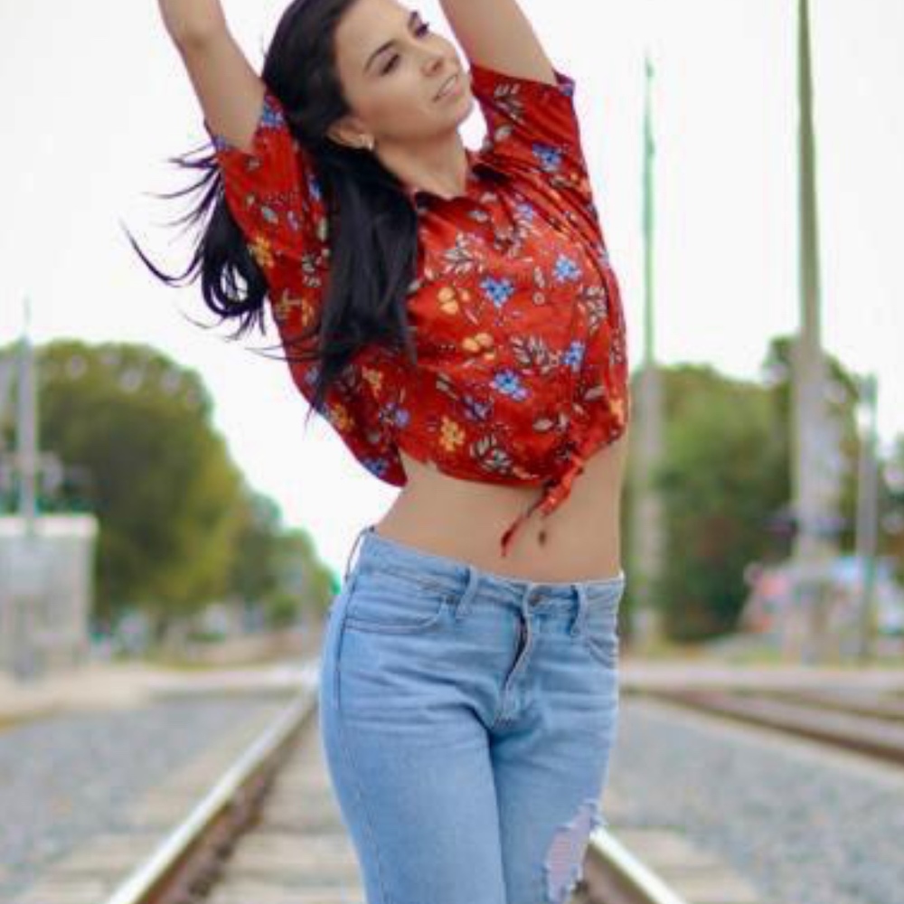 Rust Floral Top